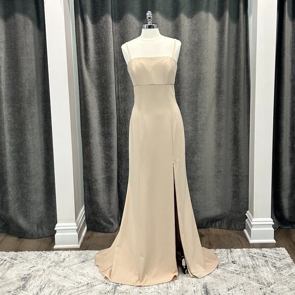 Fawn Empire Waist Crepe Gown Style Bray/GB044P Size 14 - Picture 1 of 3
